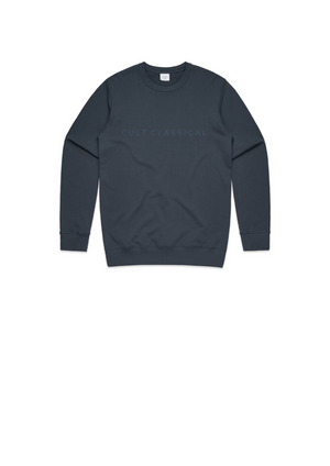 Men's / unisex premium crew in petrol blue