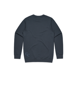 Men's / unisex premium crew in petrol blue