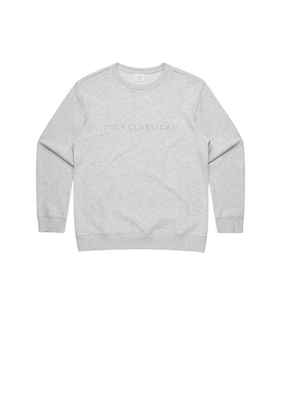 Women's classic premium crew in white marle