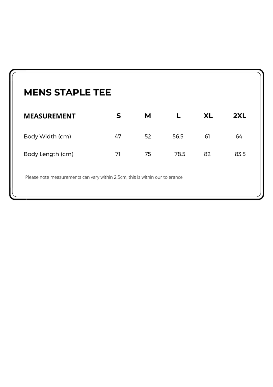 Men's / Unisex classic staple tee in black