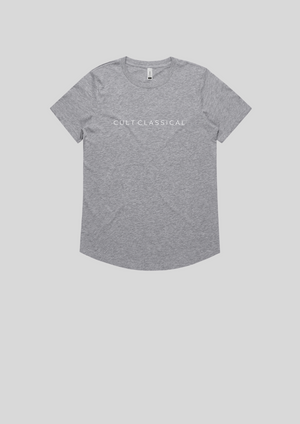 Women's classic curve hem tee in grey marle